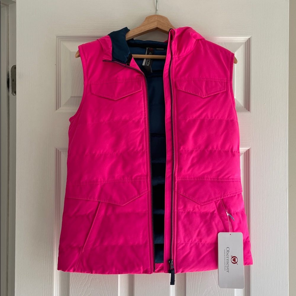 NWT Obermeyer Fuchsia Hooded Quilted Vest